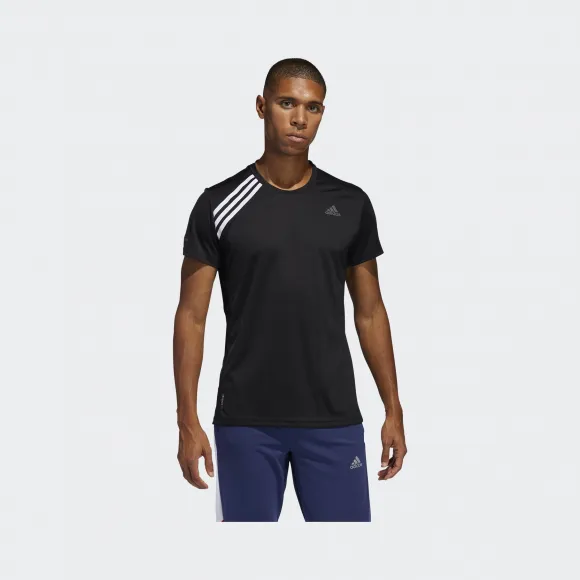 阿迪达斯/Adidas 运动表现 黑色/白 男士 OWN THE RUN TEE 跑步运动短袖 ED9294