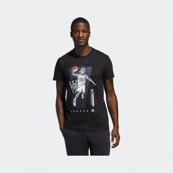 阿迪达斯/Adidas 运动表现 黑色 男士 DONOVAN GU TEE 篮球运动短袖 FM4761