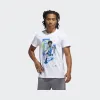 阿迪达斯/Adidas 运动表现 白 男士 ROSE GU TEE 篮球运动短袖 FM4772