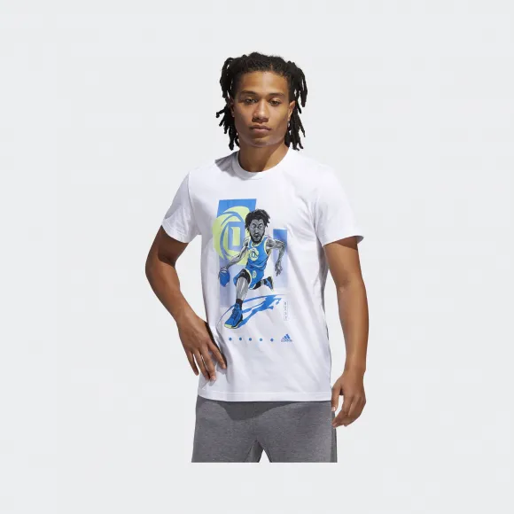 阿迪达斯/Adidas 运动表现 白 男士 ROSE GU TEE 篮球运动短袖 FM4772