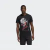阿迪达斯/Adidas 运动表现 黑色 男士 ROSE GU TEE 篮球运动短袖 FM4773