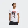 阿迪达斯/Adidas 运动表现 白 男士 DAME GU TEE 篮球运动短袖 FM4774