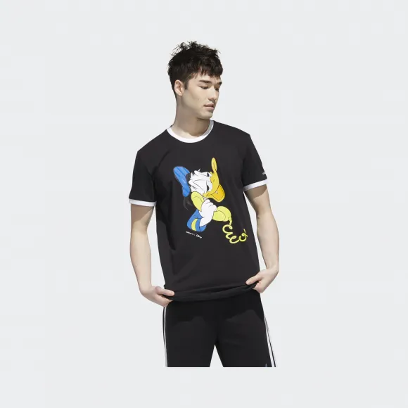 阿迪达斯/Adidas adidas neo 黑色/白 男士 adidas neo M DSNY CP TEE2 Disney唐老鸭运动短袖 GJ5632