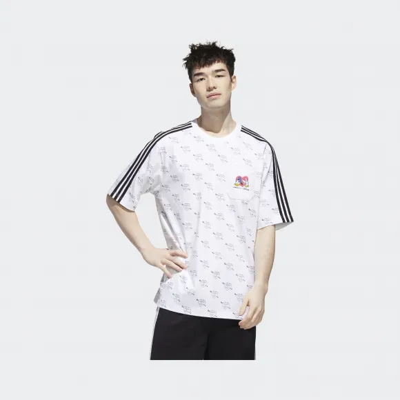 阿迪达斯/Adidas adidas neo 白/黑色 中性 adidas neo U DSNY CP TEE3 Disney唐老鸭运动短袖 GJ5639