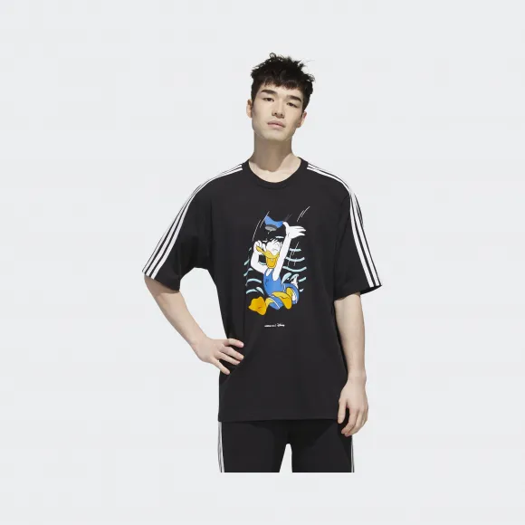 阿迪达斯/Adidas adidas neo 黑色/黑色 男士 adidas neo M DSNY DD TEE3 Disney唐老鸭运动短袖 GJ5647