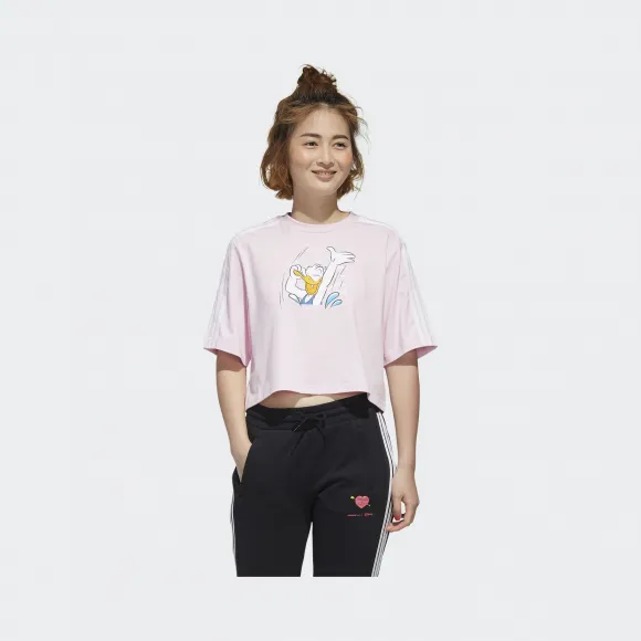 阿迪达斯/Adidas adidas neo 清澈粉/白 女士 adidas neo W DSNY DD TEE1 Disney唐老鸭运动短袖 GJ5651