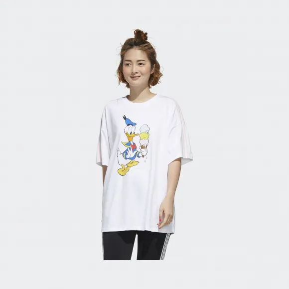 阿迪达斯/Adidas adidas neo 白/清澈粉 女士 adidas neo W DSNY DD TEE3 Disney唐老鸭运动短袖 GJ5654