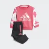 阿迪达斯/Adidas 运动表现 能量粉/黑色 男童|女童 IN AOP CREW SET 运动套装 GL1360