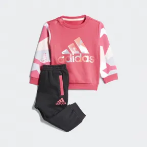 阿迪达斯/Adidas 运动表现 能量粉/黑色 男童|女童 IN AOP CREW SET 运动套装 GL1360