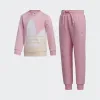 阿迪达斯/Adidas ORIGINALS 浅粉/粉 锡/白 男童|女童 TRF CREW SET 运动套装 GN6783
