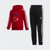 阿迪达斯/Adidas ORIGINALS 浅猩红/黑色 男童|女童 OH HOODIE SET 运动套装 GN6795