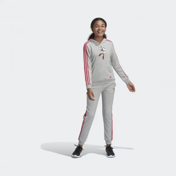 阿迪达斯/Adidas 运动表现 中麻灰 女童 GYM TRACKSUIT G Disney迪士尼联名系列运动套装 GP9669