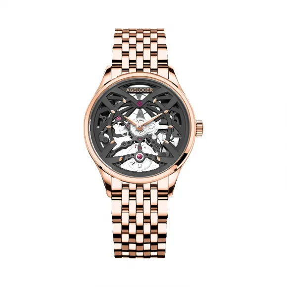 艾戈勒/Agelocer Schwarzwald 黑森林系列 316L精钢 36mm 自动机械机芯 女表 6702D9