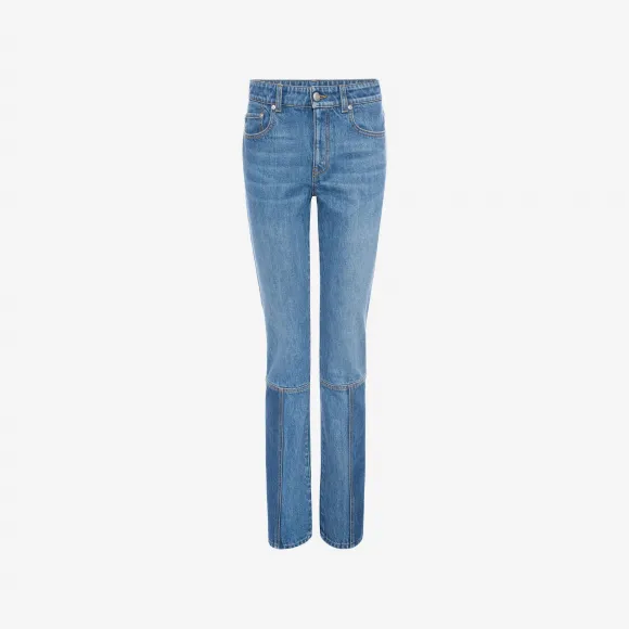 亚历山大麦昆/Alexander McQueen 拼饰细节牛仔裤 女士 36855826wl 433996QHM064295