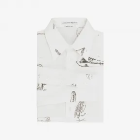 亚历山大麦昆/Alexander McQueen 维多利亚骨架印花衬衫 男士 38567670su 435558QHO109080