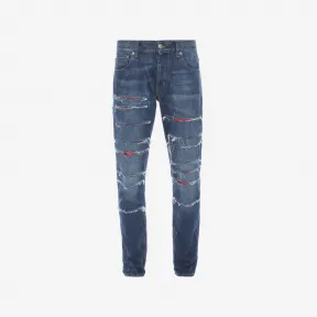 亚历山大麦昆/Alexander McQueen Ripped 罗缎牛仔裤 男士 42512125qr 427775QHY194001