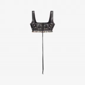 亚历山大麦昆/Alexander McQueen 铆钉皮革胸衣 女士 37997501lw 471380Q5KQY1000