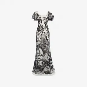 亚历山大麦昆/Alexander McQueen Sea Creature 刺绣薄纱礼服 女士 34724660mk 472666QIZ35903