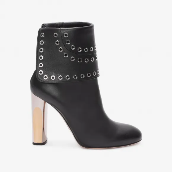 亚历山大麦昆/Alexander McQueen 双色雕花鞋跟 Eyelet 踝靴 女士 11245470nu 485802WHBL31000