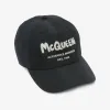 亚历山大麦昆/Alexander McQueen 黑色/象牙色 男士 棒球帽 6632734404Q1078 