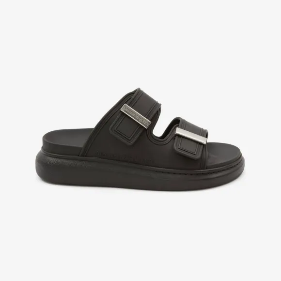 亚历山大麦昆/Alexander McQueen 黑色/银色 男士 凉鞋 663563W4Q511081 