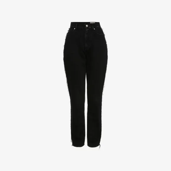 亚历山大麦昆/Alexander McQueen 黑色 女士 牛仔裤 687255QMAB51000 