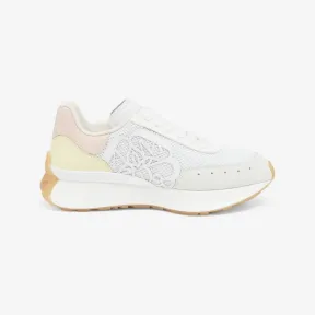亚历山大麦昆/Alexander McQueen 白色/珍珠色/腮红/茴香色女款 Sprint Runner 687996W4WN58856 