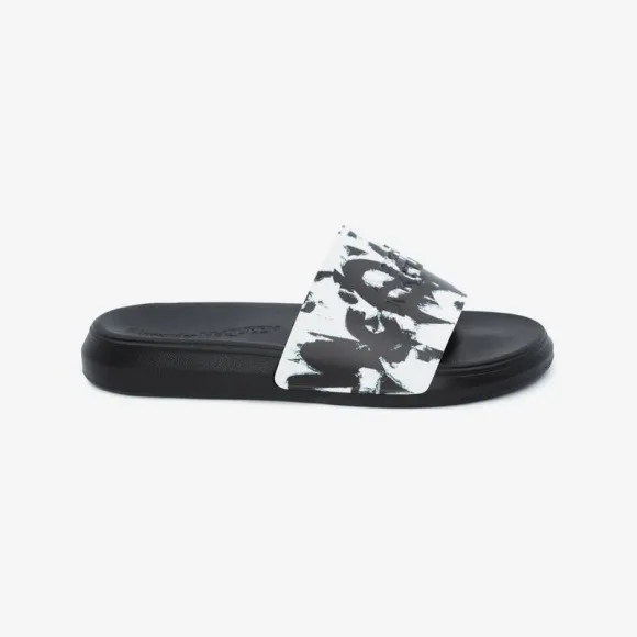 亚历山大麦昆/Alexander McQueen 白/黑 男士 拖鞋 705089W4QS89061 