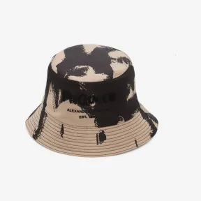 亚历山大麦昆/Alexander McQueen 黑色/米色 男士 渔夫帽 7056834404Q1079 