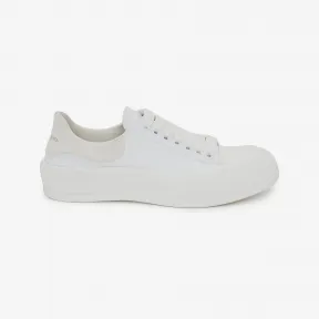 亚历山大麦昆/Alexander McQueen 男士Deck系带帆布鞋白色 707680W4MV79000