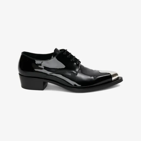 亚历山大麦昆/Alexander McQueen 黑色/银色 男士 皮鞋 711113WHJUM1081 
