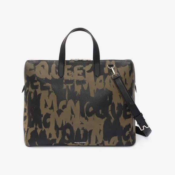 亚历山大麦昆/Alexander McQueen 男士 The Sharp 手提包黑色/米色 7262781AALB1062 811234349
