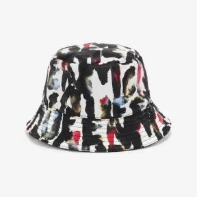 亚历山大麦昆/Alexander McQueen 男式黑色/多色 Watercolor Graffiti 双面渔夫帽 7265854419Q1088 