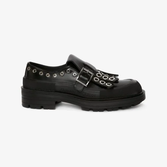 亚历山大麦昆/Alexander McQueen Stack Monk 表带黑色/银色 730090WHSWD1081 