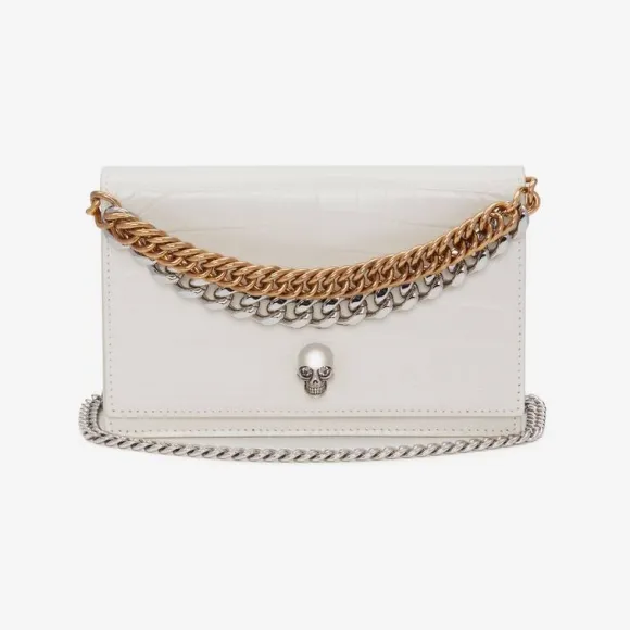 亚历山大麦昆/Alexander McQueen 女士象牙色小号骷髅头链条包 7327961HB0I9210 812849951