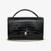 亚历山大麦昆/Alexander McQueen 女士黑色顶部提手骷髅包 7327981HB0G1000 812849985