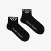 亚历山大麦昆/Alexander McQueen 女式黑色/白色 Cut Seal Logo 袜子 7328633D56Q1077 811222087