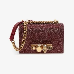 亚历山大麦昆/Alexander McQueen 女士迷你 Jeweled 紫红色手提包 7331731BLCG5200 811235068