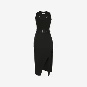 亚历山大麦昆/Alexander McQueen 女式黑色错视画铅笔连衣裙 735231QZAH80548 