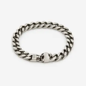 亚历山大麦昆/Alexander McQueen 男士古董银骷髅链手链 735915J160Y0446 