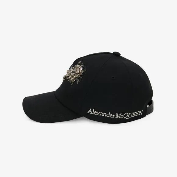 亚历山大麦昆/Alexander McQueen 男士黑色 Astral Jewel 刺绣棒球帽 7360534225Q1000 