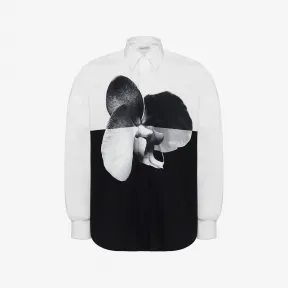 亚历山大麦昆/Alexander McQueen 男士Spliced Orchid衬衫白色/黑色 758905QVO850900