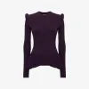 亚历山大麦昆/Alexander McQueen 女式夜色回扣罗纹毛衣 768593Q1A644299 768593Q1A644299