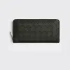 葆蝶家/Bottega Veneta 深绿色 牛皮革 男士 环绕式拉链钱包 593217VCPQ43009