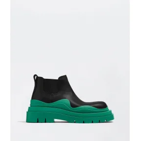 葆蝶家/Bottega Veneta BLACK / ACID TURQUOISE 男款 切尔西靴 630281VBS501489