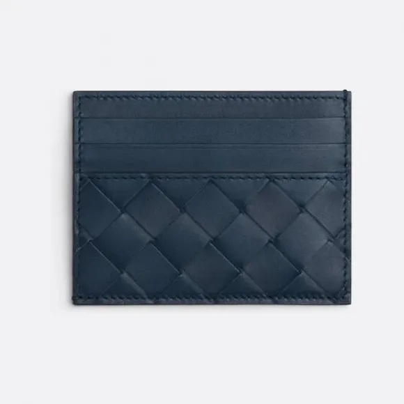 葆蝶家/Bottega Veneta 深蓝色 牛皮革 男士 信用卡包 635057VCPQ33121