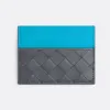 葆蝶家/Bottega Veneta 闪电灰 / 泳池蓝 牛皮革  信用卡包 635057VCPQ51228