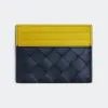 葆蝶家/Bottega Veneta 太空灰 / 花粉黄 牛皮革  信用卡包 635057VCPQ58862