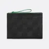 葆蝶家/Bottega Veneta 黑色 / 鹦鹉绿 牛皮革 男士 pouch手拿包 649616V1Q741045