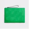 葆蝶家/Bottega Veneta 鹦鹉绿/黑色 牛皮革 男士 pouch手拿包 649616V1Q743819